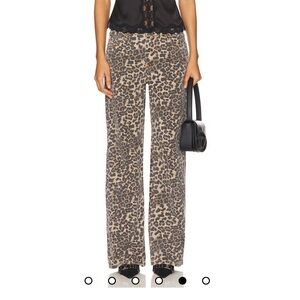 Lioness Top Model Leopard Print Jeans